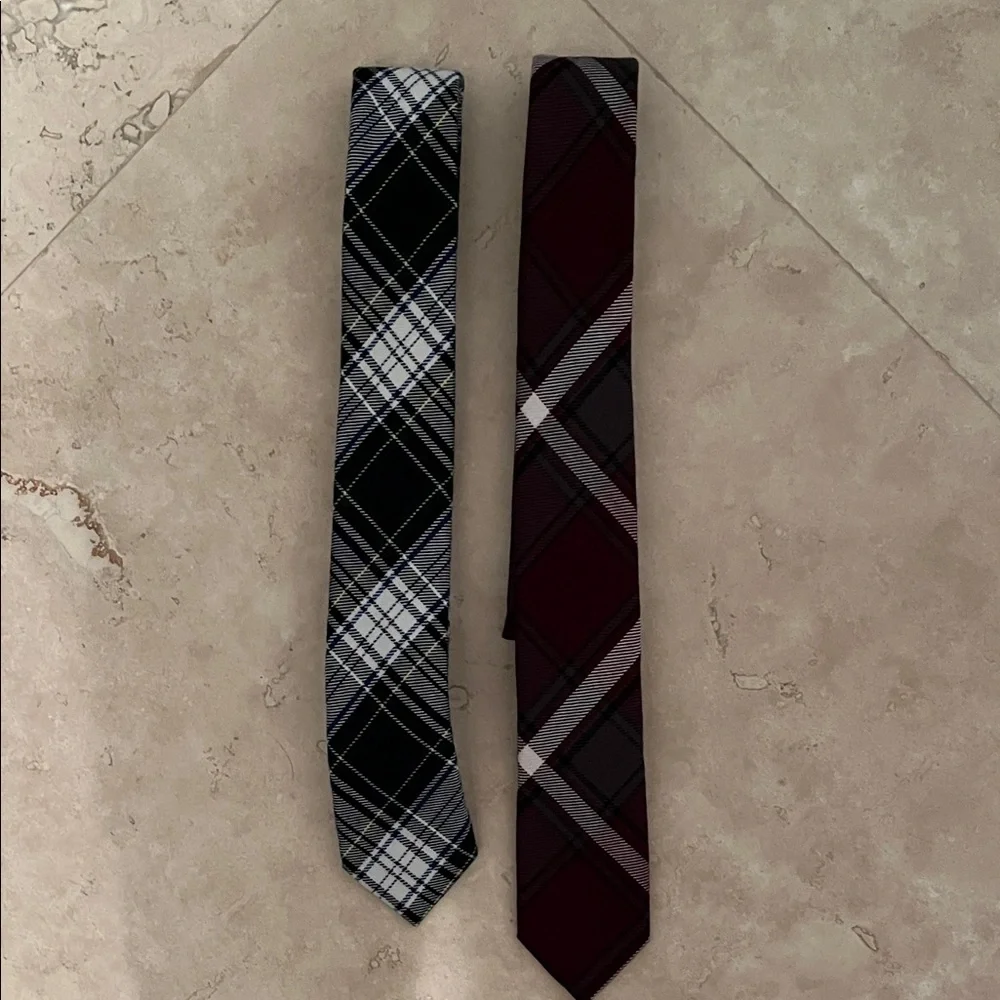 Lands' End Classic Black and Burgundy Kids Ties